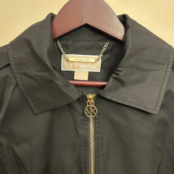 Michael Kors Women's Anorak Black Jacket Raincoat Full Zip Black Size Small - Picture 5 of 16
